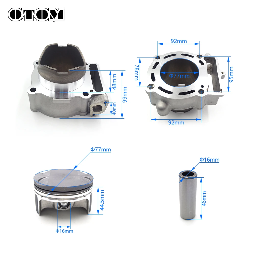 OTOM Motorcycle 77mm Big Bore Air Cylinder Box Piston Cylind Head ENGINE GASKET CONNECT ROD For ZONGSHEN NC250 250cc Parts Bikes