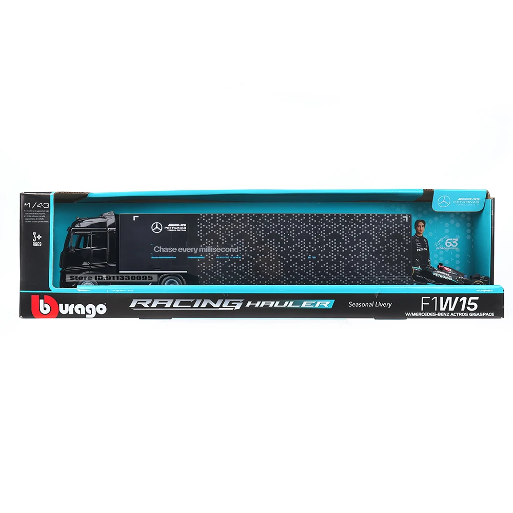 Bburago 1:43 2024 F1 M Mercedes-AMG F1 W15 مجموعة هولر # 63 جورجروسل فيراري SF24 سلسلة ألعاب نموذج سيارة فاخرة مصنوعة من خليط معدني
