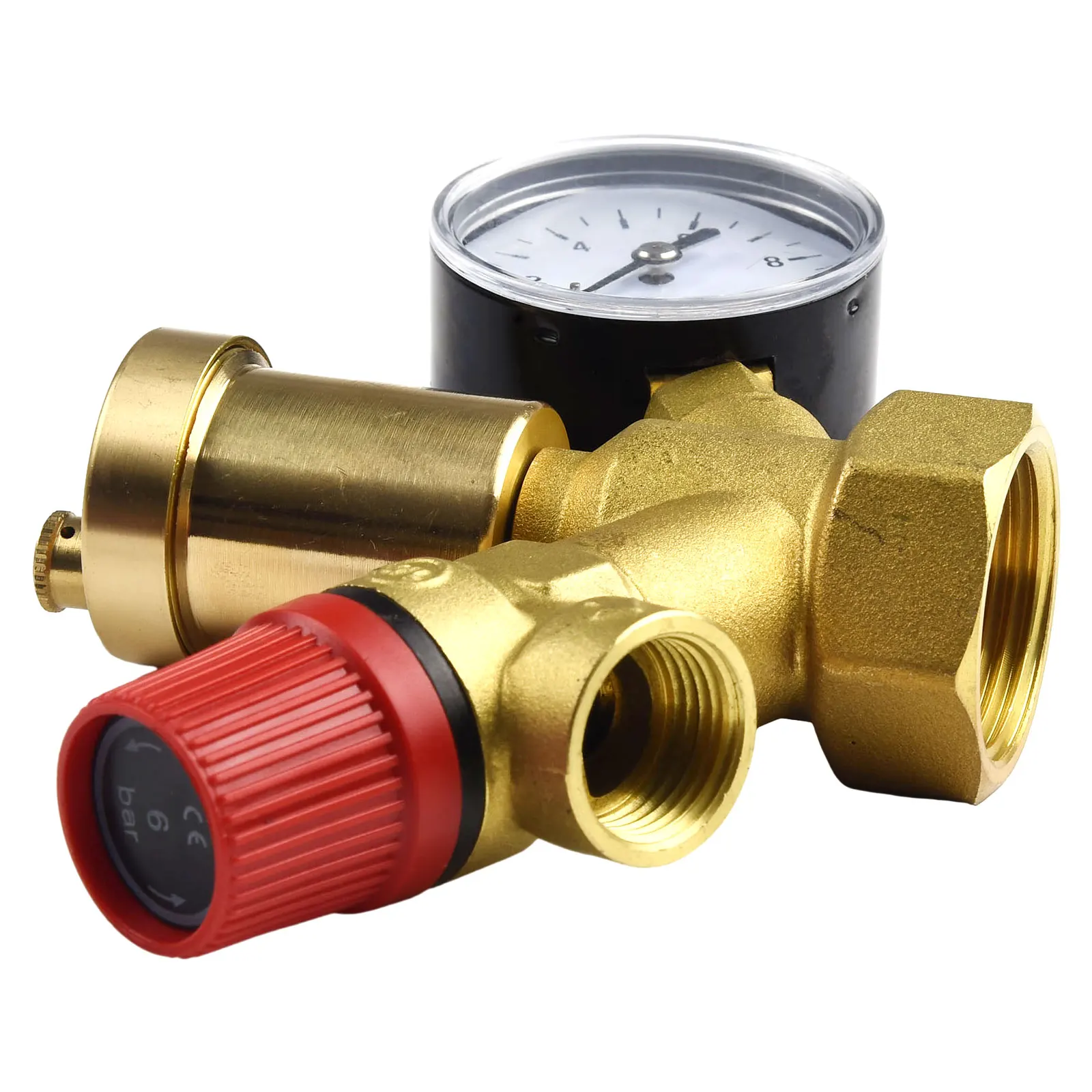 

Аксессуары для клапанов предохранительной группы с внутренней резьбой, латунный золотой интегрированный монтажный клапан, клапан предохранительной группы