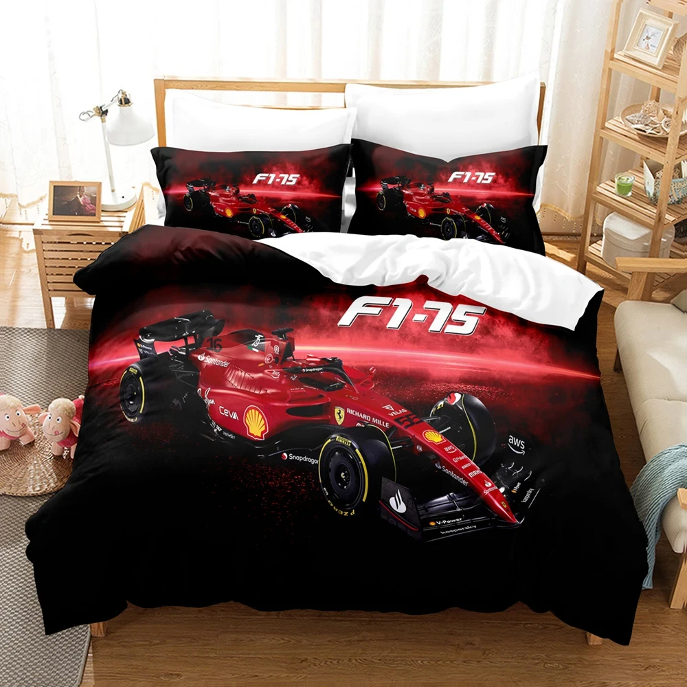 

Formula Racing Car Bedding Sets 3D Kids Duvet Cover Set With Pillowcase Twin Full Queen King Bedclothes Bed Linen For Boys Girls