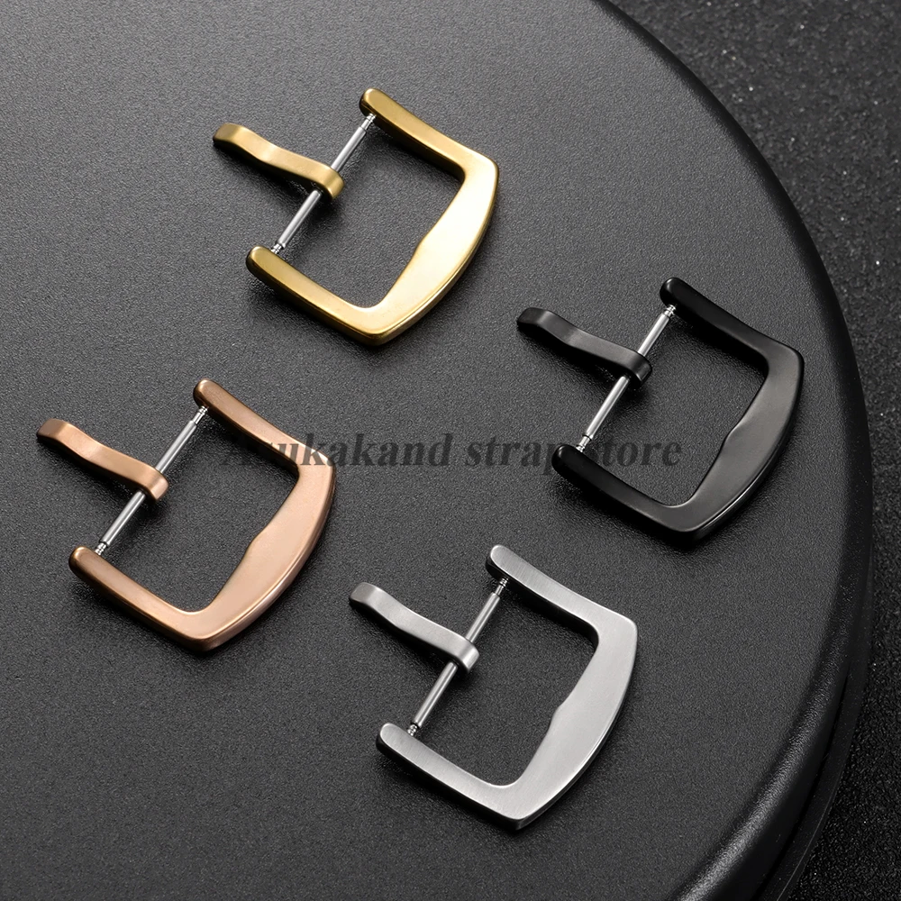 Silver Black Metal Watch Buckle 14mm 16mm 18mm 20mm 22mm 24mm 26mm Men Watchband Strap Stainless Steel Clasp Watch Band Buckle