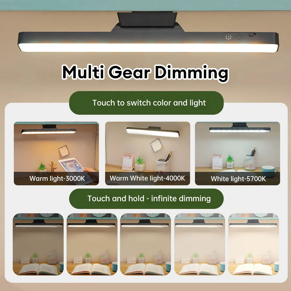 Rechargeable Table Lamp Remote Control Vanity Light Magnetic Wall Light Dimmable Reading Lamp Under Cabinet Light for Kitchen