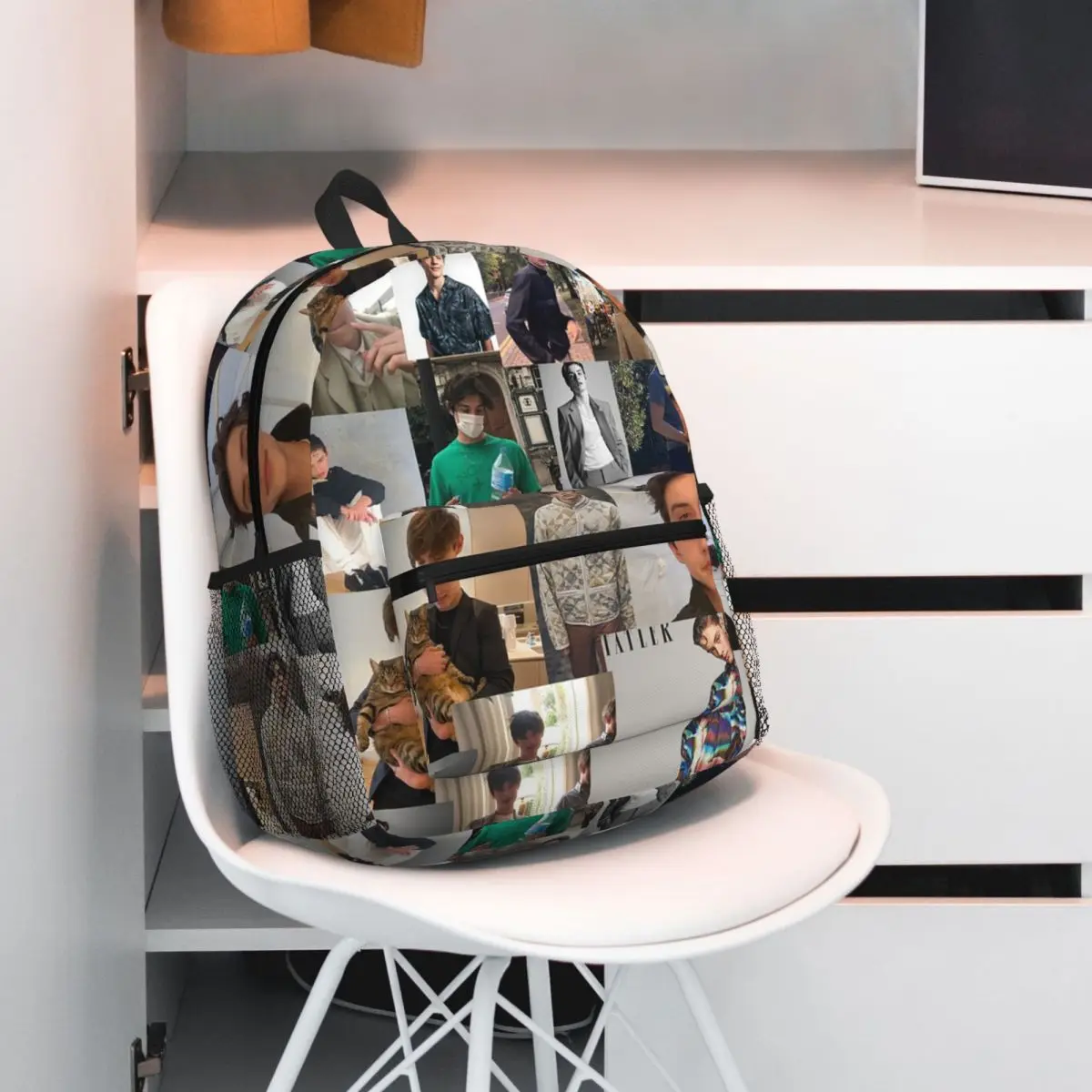Louis Partridge Poster Backpack Daypack Large Capacity Children BookBag School Bag Shoulder Bags for Men Women