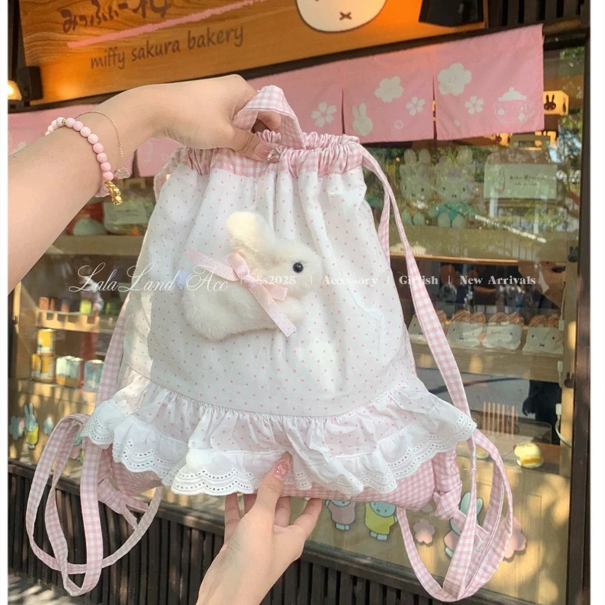

New Cute Bunny Backpacks for Women Japanese Style Fashion Plush Cartoon Sweet Backpack Kawaii Casual Female New Aesthetic Bags