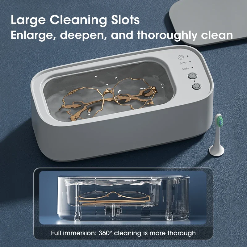 Ultrasonic Cleaning Machine Electric High-frequency Vibration 3-speed Adjustable Glasses Jewelry Pacifier Timed Deep Cleaning