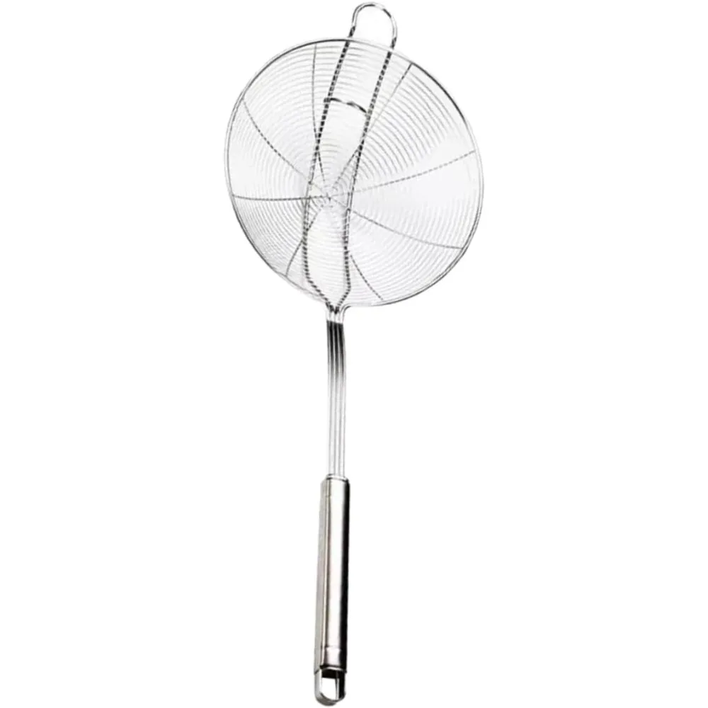 Cuchara ranurada de acero inoxidable con gancho para colgar, colador de cocina versátil para fideos de Pasta y freír diseño ergonómico y Ea