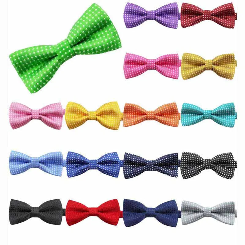Bowtie Butterfly Bow Tie Silver Dot Polka Children Bowknot Kids Accessories Cute school Boys Baby Girls MW21
