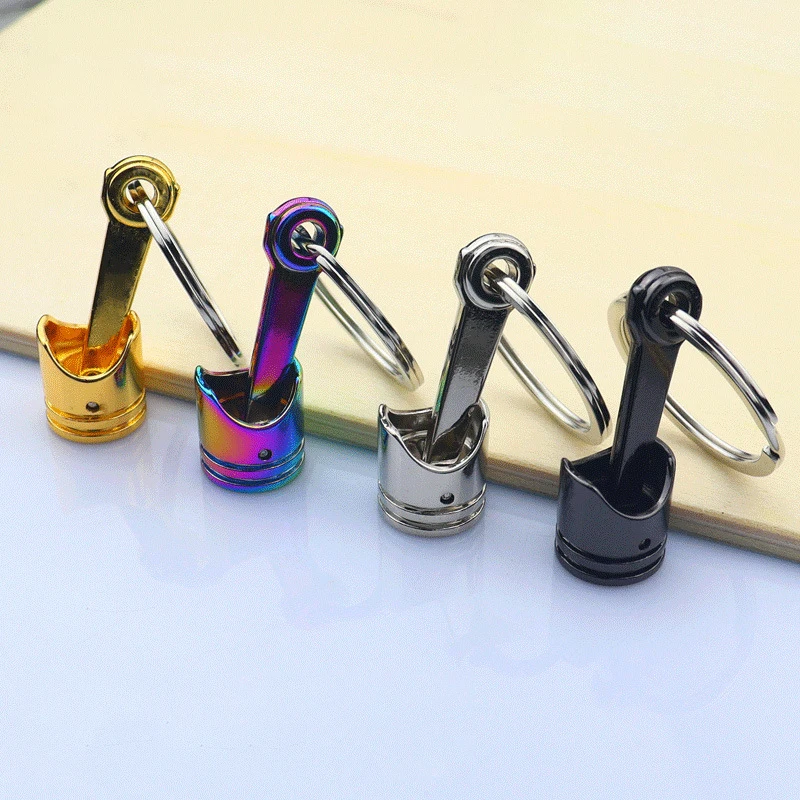 Car Engine Piston Style Keychain Key Ring Creative Metal Piston Model Keyring Keyfob Key Pendant Keychain decor Car Accessories