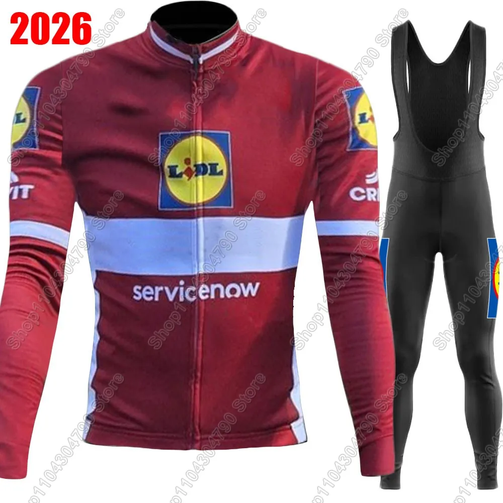 Conjunto de Jersey de Ciclismo del equipo de Lettonia Lidl 2026, Ropa de verano e invierno, traje para hombre de manga larga, pantalones de bicicleta de montaña y carretera, Ropa de Ciclismo