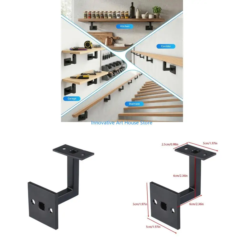 E1PC Modern Steel Adjustable Stair Mounting Handrails Brackets for Wooden Supports