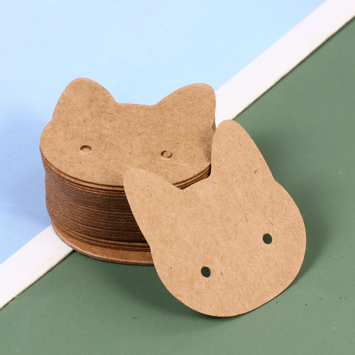 

400Pcs Cat Ear Shape Earring Holder Cards High Quality Kraft Paper Jewelry Display Tag Cards for Store Home Craft Show Organizer