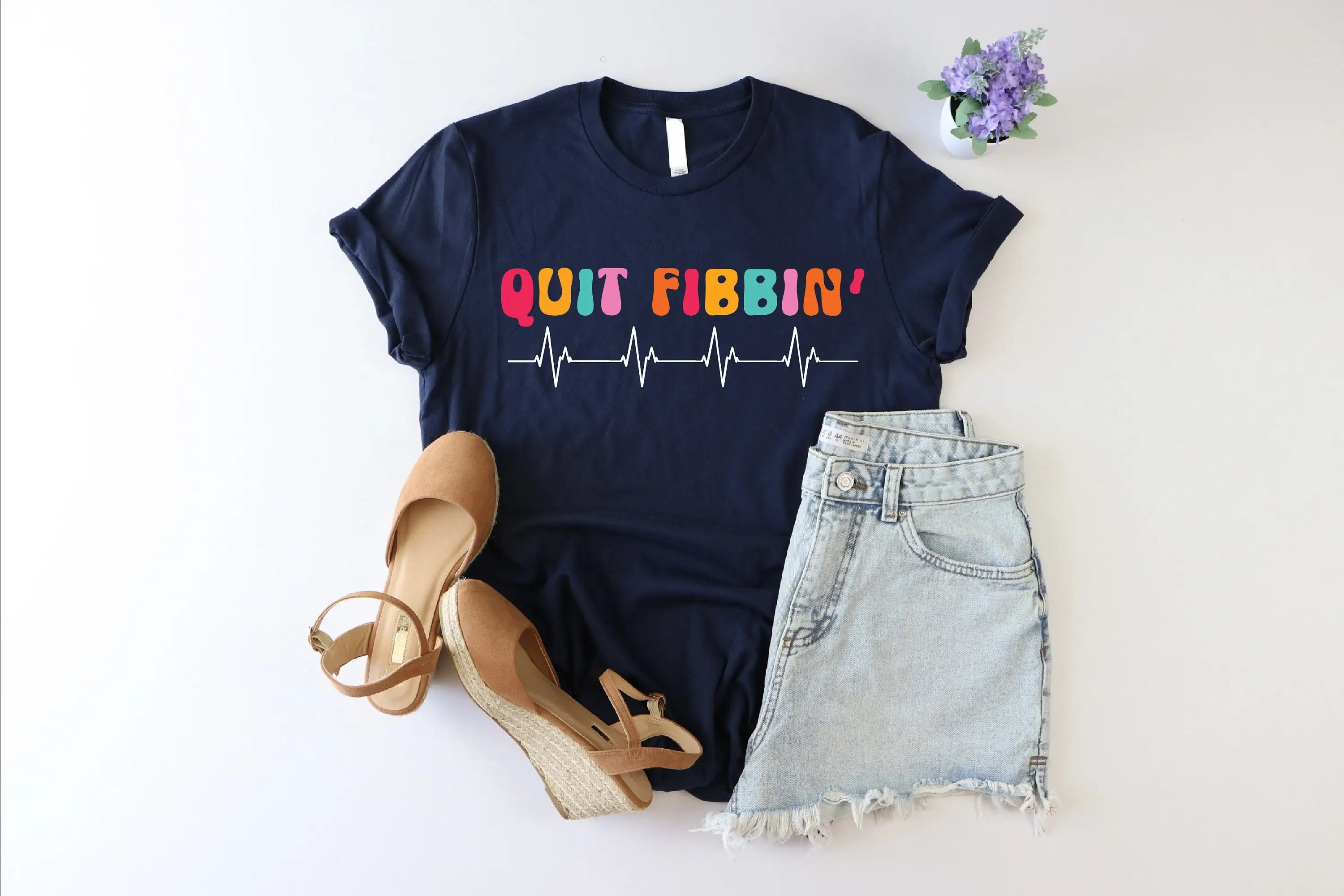 Quit Fibbin T Shirt Funny Medical Cardiology Arrhythmia Cute Medicine CardiologisT Nurse Week Doctor