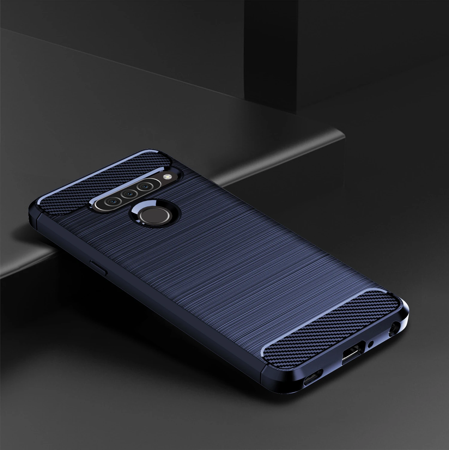 Carbon Fiber Silicone Case for LG G8S Thinq Holder Stand Shockproof Cover for lg g8s thinq LG g8s Brushed Matte Case