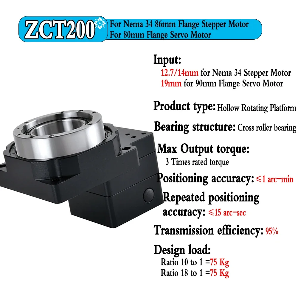 Imagem -06 - Plataforma Rotativa Oca para Mesas de Corte Cnc Alta Precisão Eplace Cam Indexador Motor dd Relação 5200:1 Eixos Eixos Eixo r