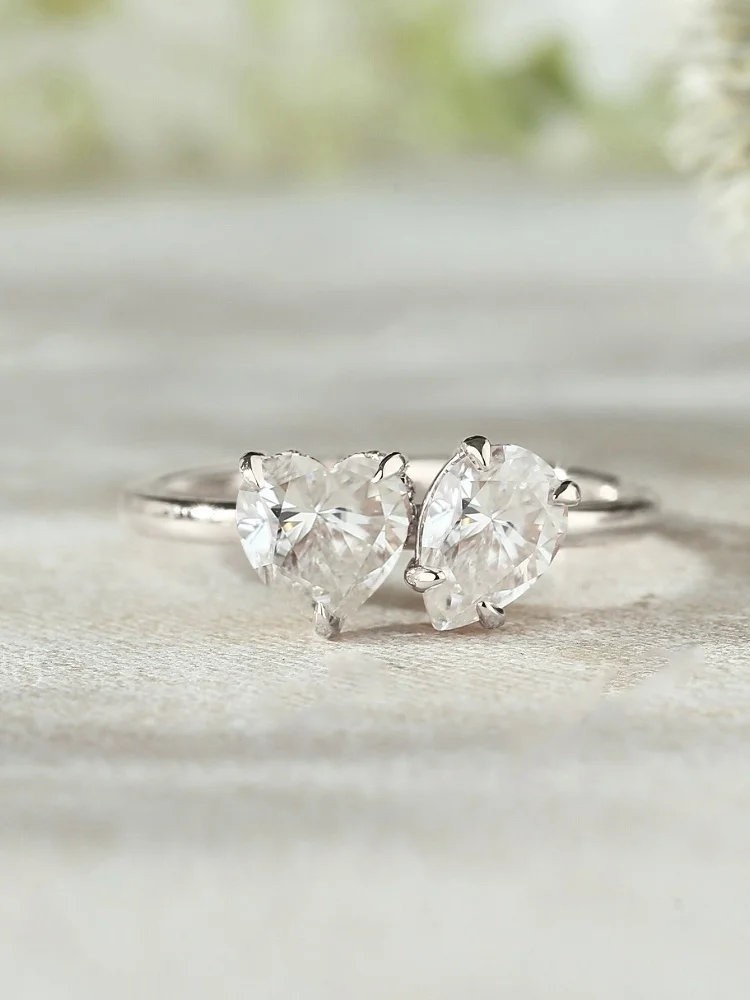 925 Sterling Silver Classic Simplicity Love Heart Water Drop Ring For Women Engagement Wedding Luxury High Quality Fine Jewelry