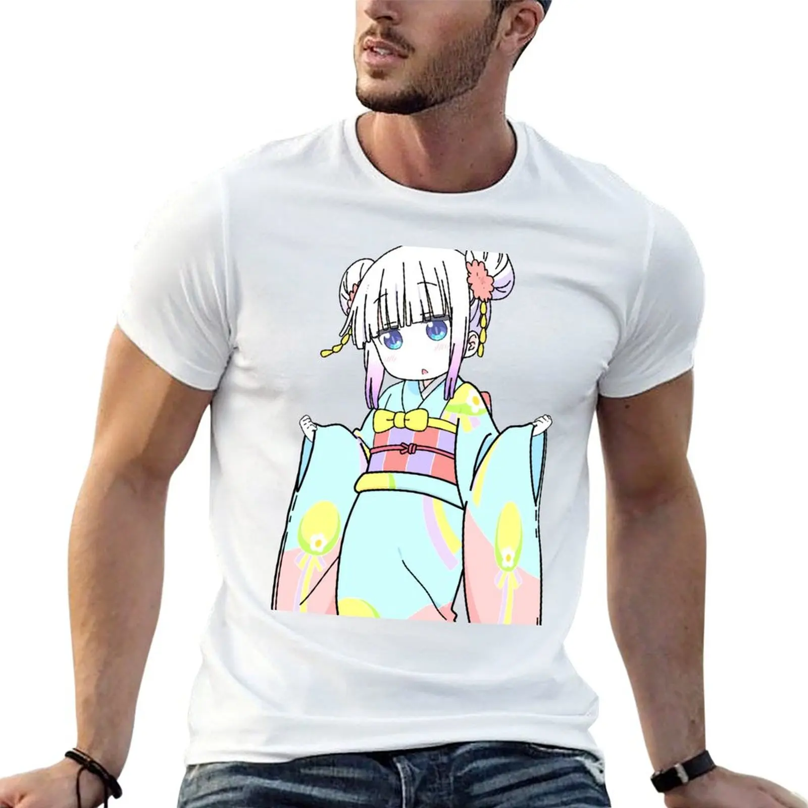 Dragon Maid- Kanna Kimono T-Shirt Simple Line Art Print Tee