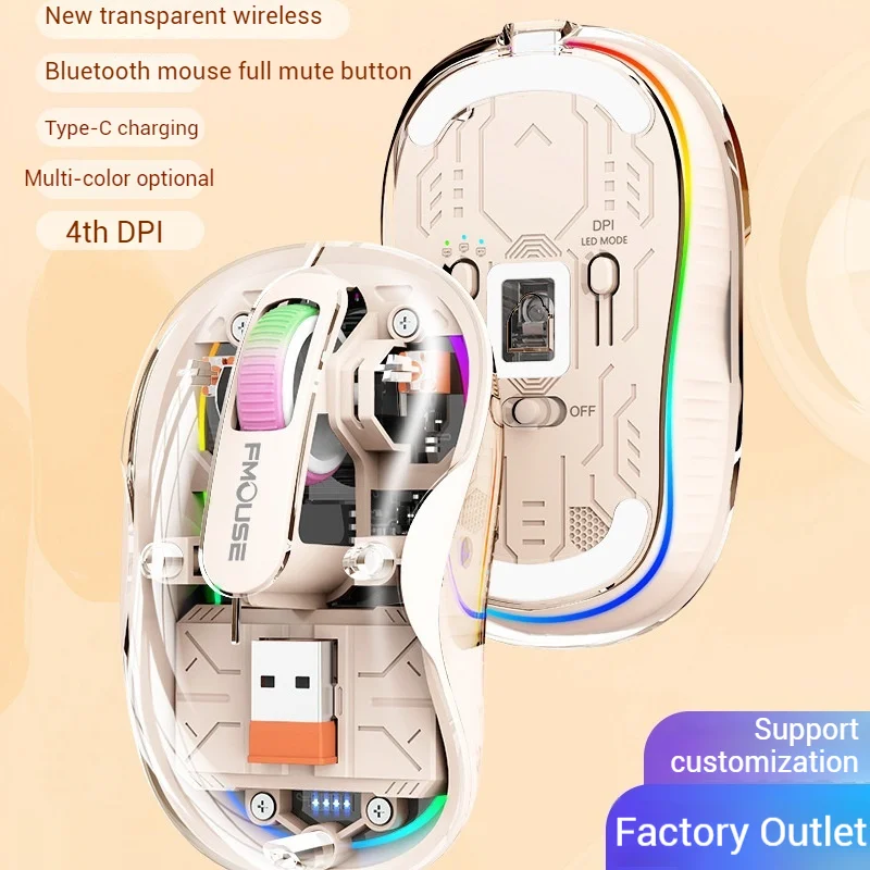 M133 Mouse Three Mode High Appearance Support Multi System Full Mute Button Adjustable Resolution Suitable For Game Home Office