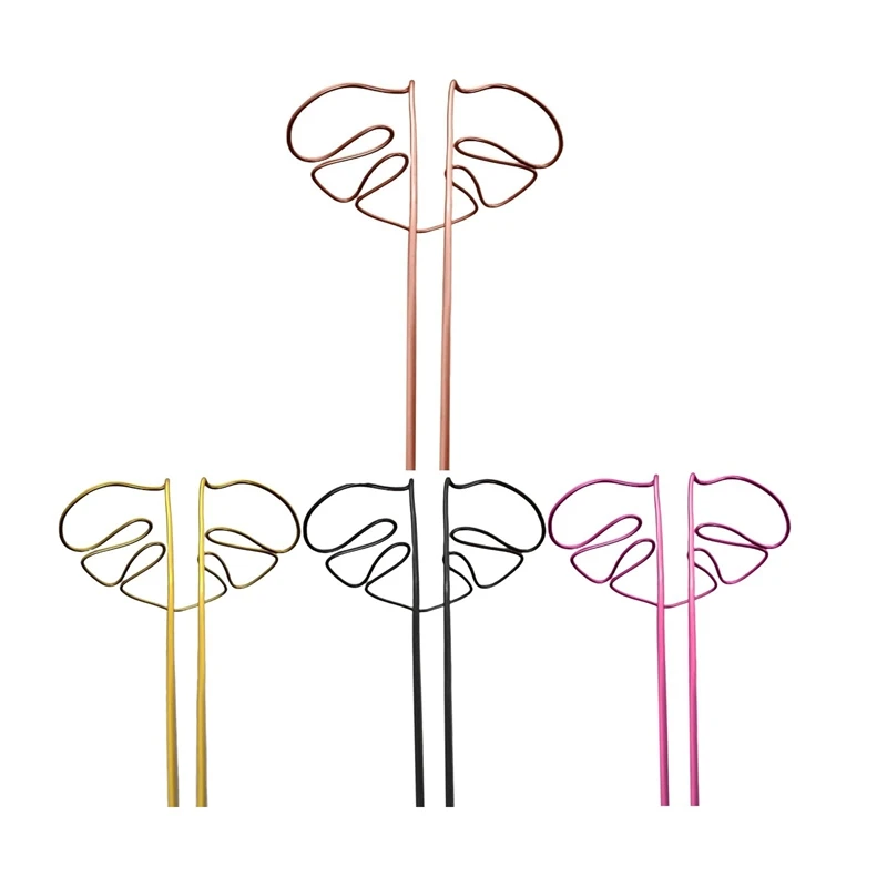ABRE-Monstera Shaped Plant Support Reusable Sturdy Alloy Plant Stem Support Holder Plant Retaining Support Herbs Vegetables