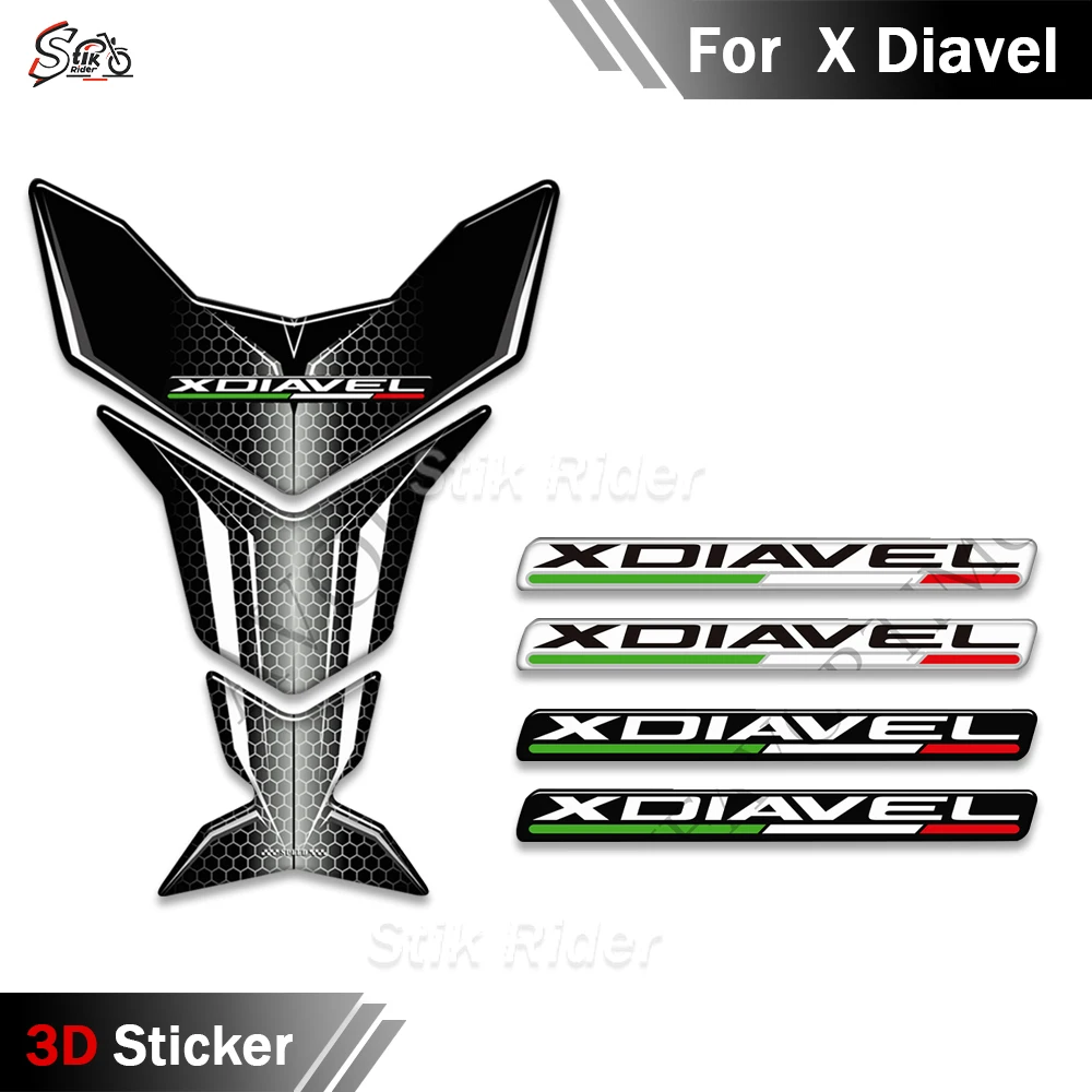 

For Ducati X Diavel S X Diavel 3D Stickers Gas Fuel Oil Kit Knee Fairing Fender Tank Pad TankPad Protector Decals