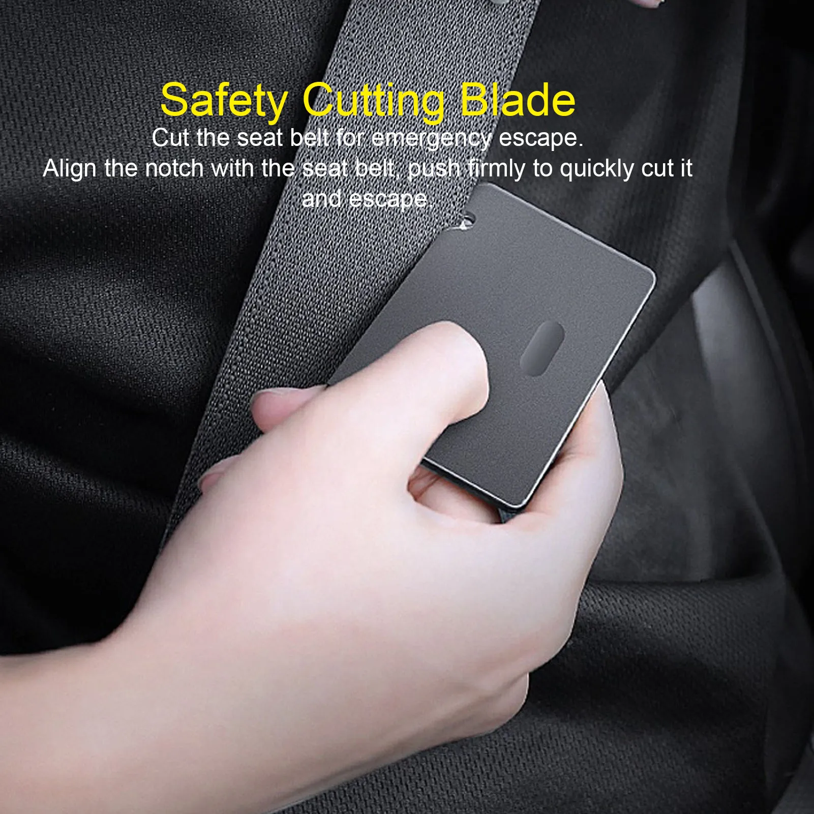 Car Window Glass Breaker Card Tungsten Steel Pin Card Type Seatbelt Cutter Glass Breaker for Emergency 2 in 1 Car Window Breaker