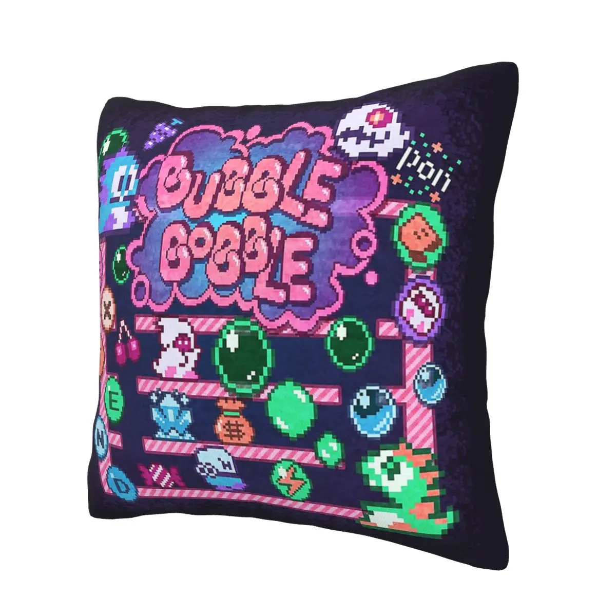 Retro computer game Bubble Bobble geek gamer cute dragon Soft Cushion Cover Decor PillowCase Cover for Home Double-sided Printed