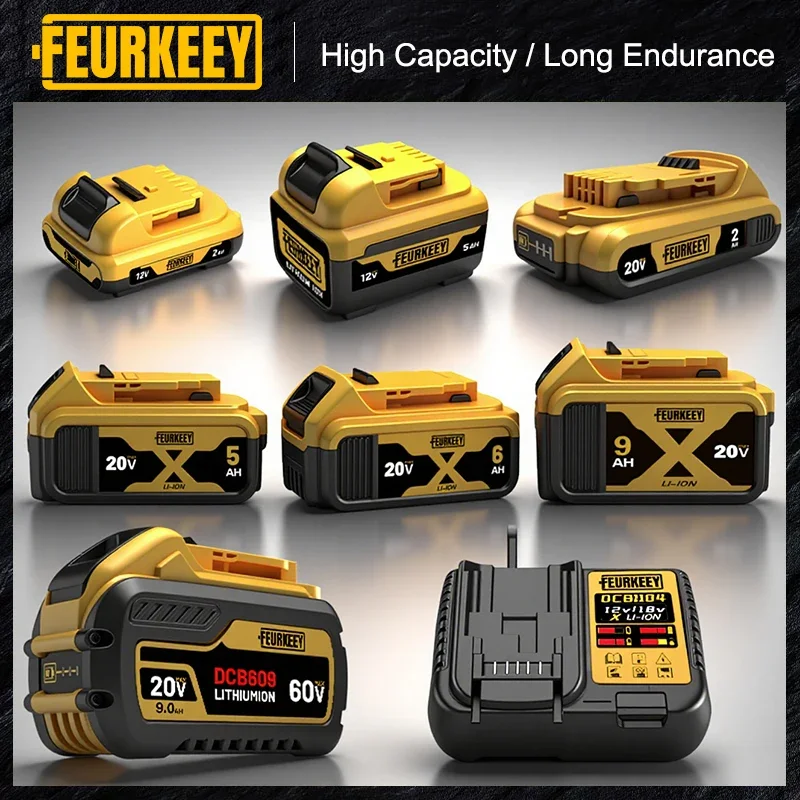 بطارية ديليونت ذاولت الأصلية فليكسفولت لبطارية ديوالت 18 فولت شاحن بطارية وا ديوالي لبطارية ديوالت 20 فولت الأصلية #6