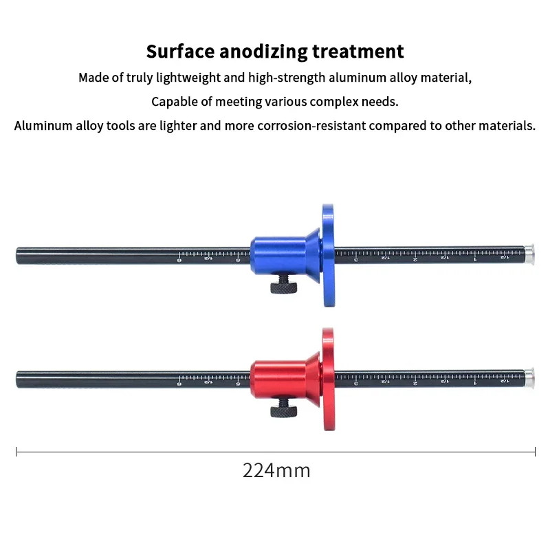 เกจทําเครื่องหมายล้อที่มีความแม่นยํา - Scriber งานไม้พร้อมเครื่องชั่งนิ้วและ MM สําหรับการวาดเส้นขนานที่สมบูรณ์แบบ - เหมาะสําหรับ Mort