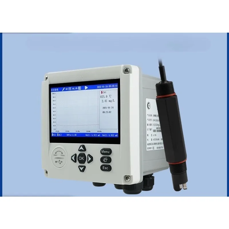 The latest model, residual chlorine recorder, industrial-grade color liquid crystal display online residual chlorine monitoring