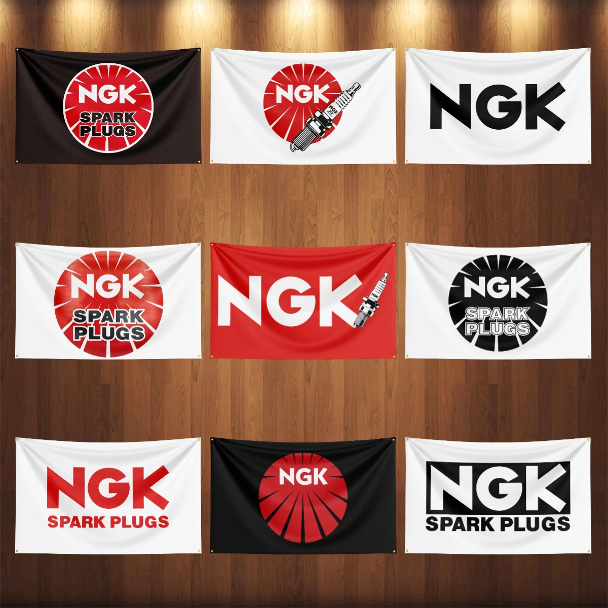 90x150CM Ngk Spark Plugs Auto Parts Flag Car Truck Motor Parts Accessories Banner Garage Outdoor Decoration Tapestry Poster