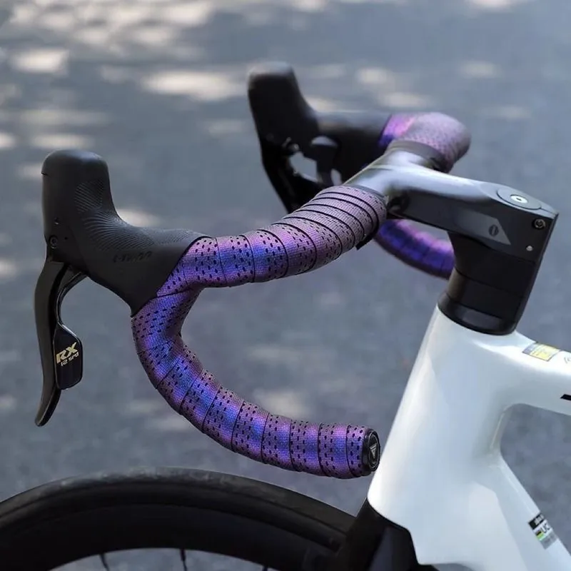 Cinta de Manillar para Bicicleta de Carretera ANKSilicone Aurora Chameleon, Envoltura para Manillar de Bicicleta, Antideslizante, Transpirable, para Ciclismo