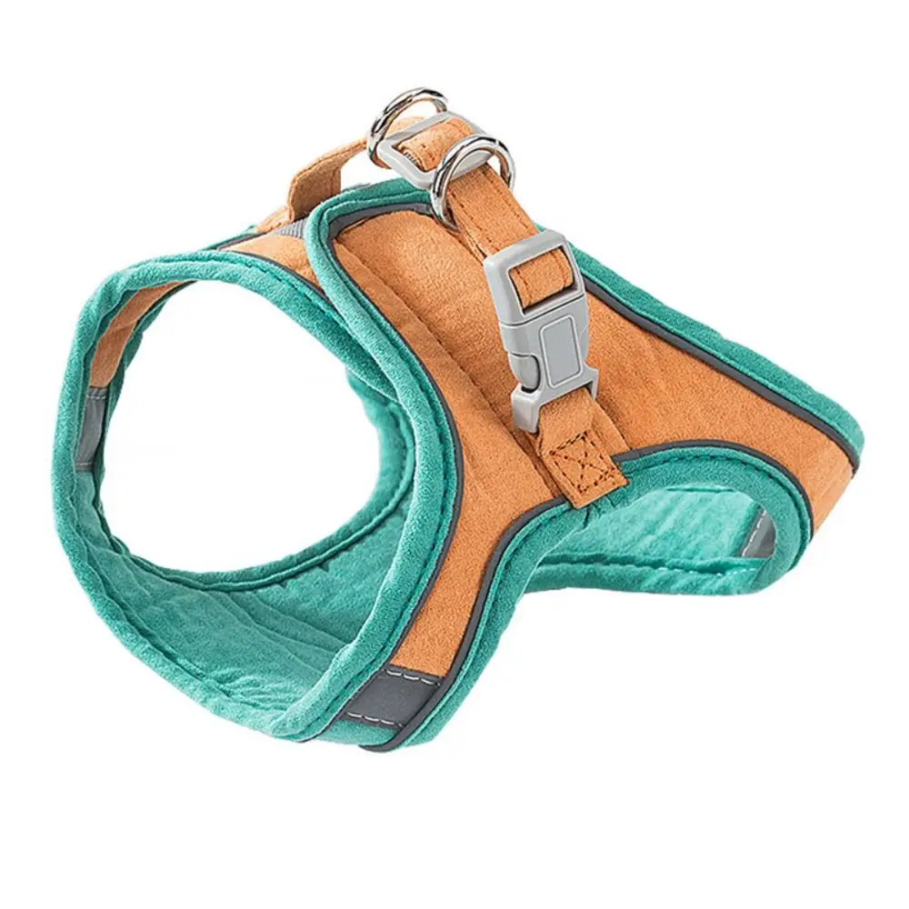 

Suede Cat&Dog Harness Adjustable Breathable Pet Reflective Vest With 1.5M Traction Rope Reflective Effect Pet Tank Top Cat&Dog