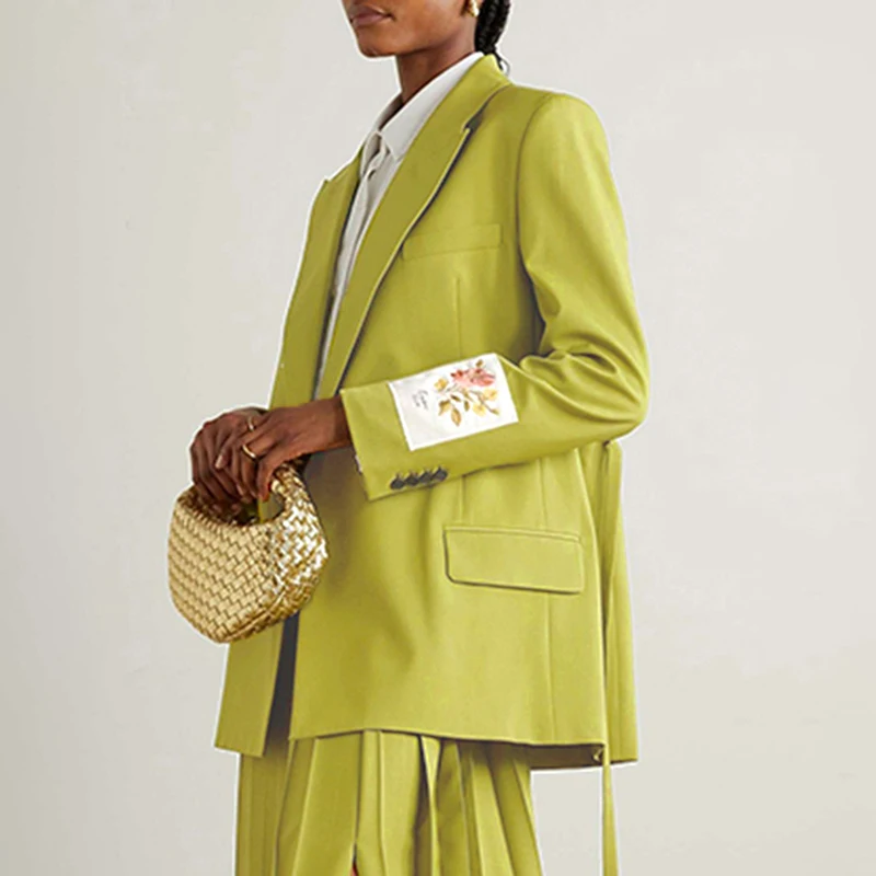 

Modigirl, модный стильный зеленый пиджак для женщин, мода 2024, весна-осень-зима, свободная одежда, роскошные пиджаки, женское пальто