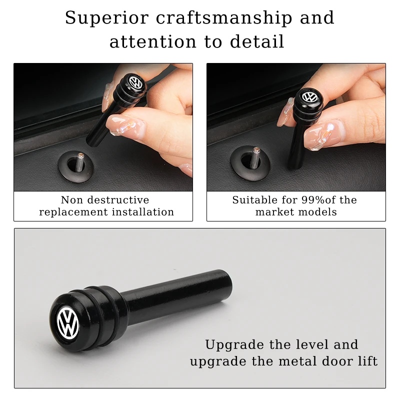 Car Security Door Pin Lock Alloy Door lock Knod Cover For Volkswagen VW Passat Golf Tiguan Polo Scirocco Jetta CC T-ROC Touareg