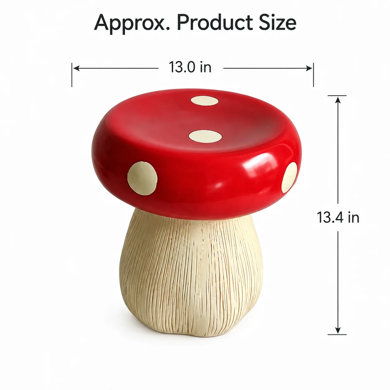 Resin Mushroom Stool Garden Outdoor Seat Decorative Patio Yard Lawn Accent Furniture Indoor Decor Red 33 X 33 X 34 cm Home Use view 6
