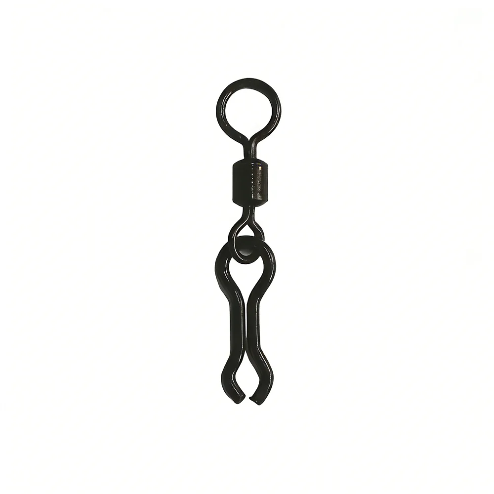 

New 500pcs Rolling swivel Ledear Sinker Connector Big Small Eye Matt Black Carp Fishing Tackle Accessories Hook Tackle Pesca