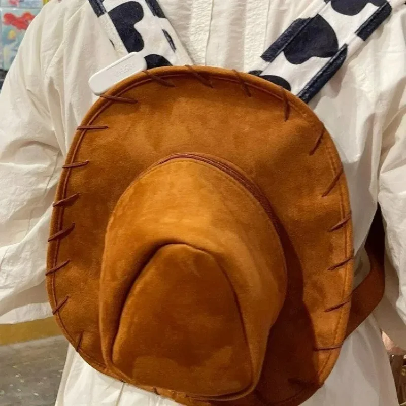 Woody Backpack Western Cowboy Hat Creative Funny Shaped Schoolbag Cosplay Prop Causal Bag hf5]] view 2