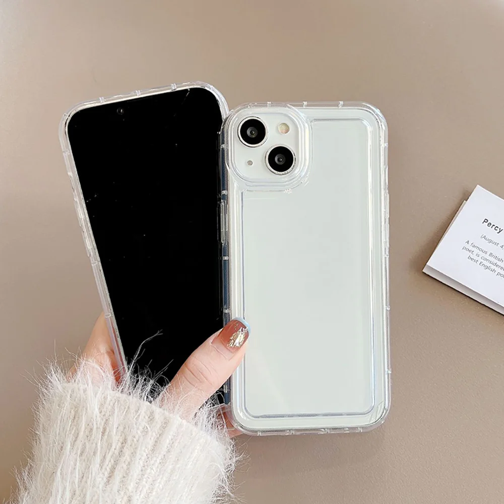 Transparente Weiche Silikon-Handyhülle für iPhone 17 Pro Max 16 13 11 14 12 15 Air 7 6 8 X XS Max XR Stoßfeste Schutzhülle