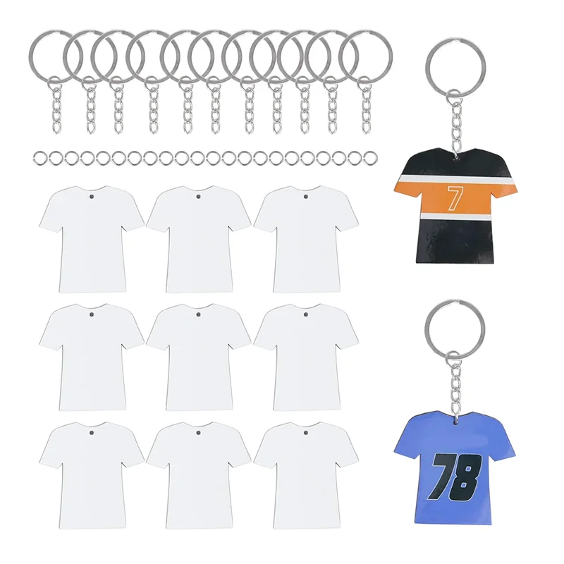 AT44-72Pcs Sublimation Keychain Blanks Bulk Kit - Sublimation Blanks Keychain Kit With White Protective Film - MDF Sports Keycha