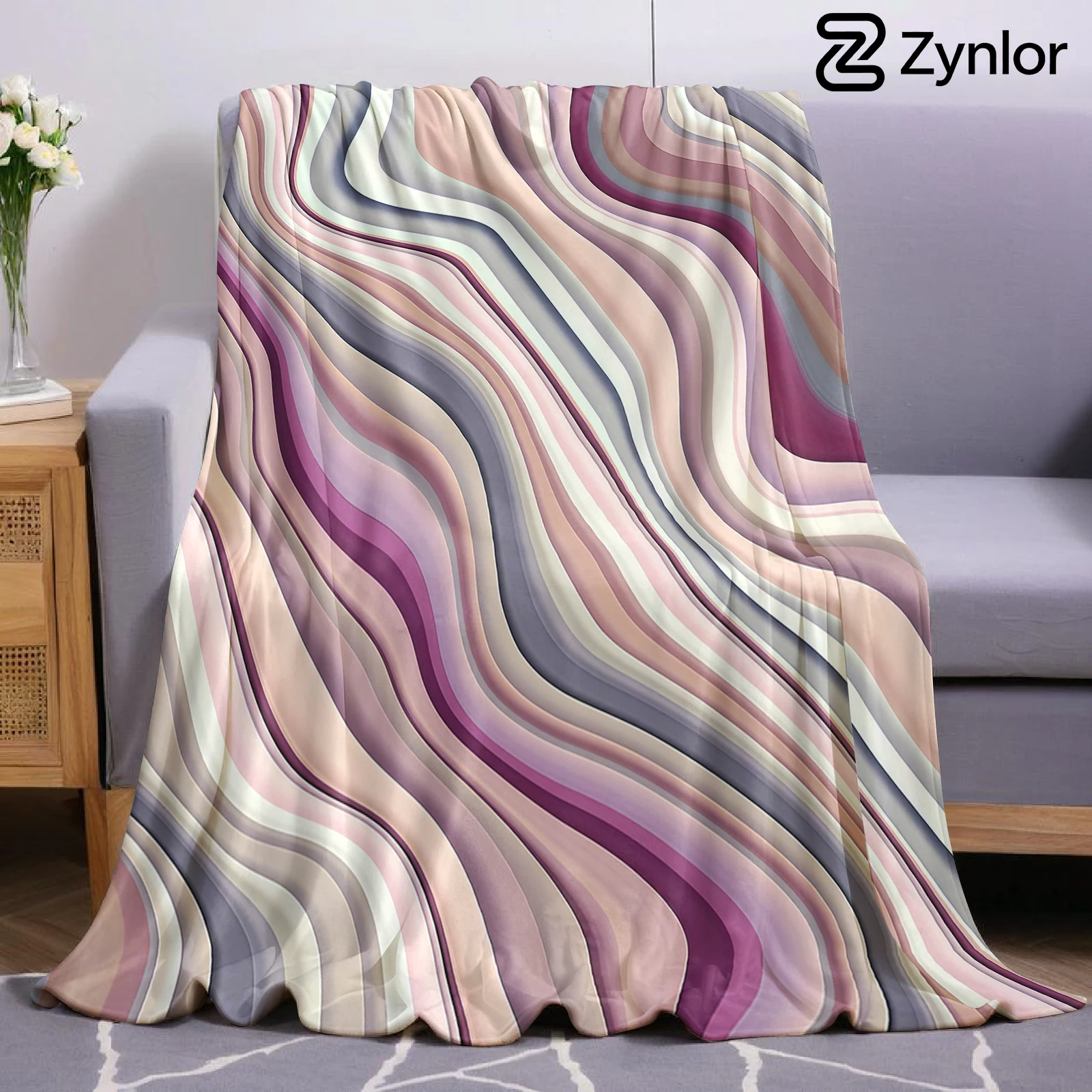 Pastel Flow Layers Ultra Soft Sherpa Fleece Blanket Fluffy Warm Halloween Cozy Throw for Sofa Couch Bedroom Gift All season