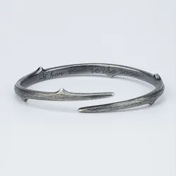 Hot Sell Vintage Black Thistles And Thorns Design Thai Silver Men Bangle Jewelry For Man Christmas Gifts No Fade