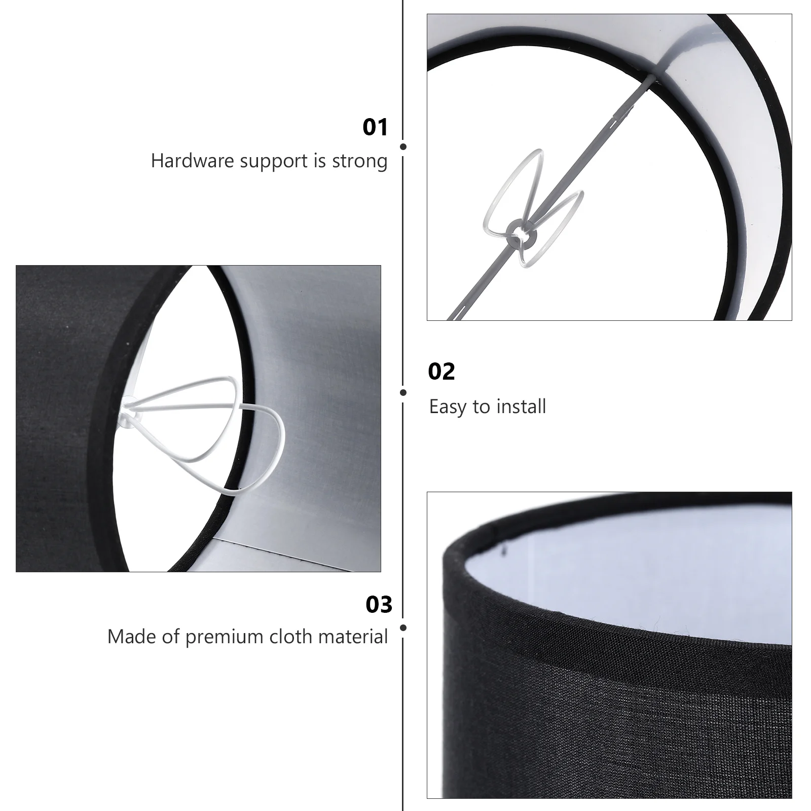 

1Pcs Black Linen Lampshade Premium Cloth Material Cylindrical Light Shell Cover for Bedroom Living Room Decorative Table Floor