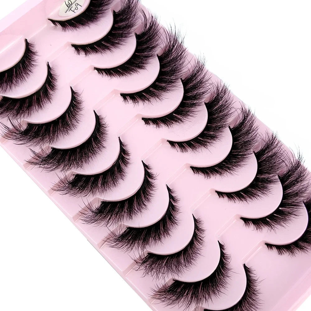 HBZGTLAD 10 Pairs of Artificial Eyelashes, Fluffy and Natural False Eyelashes