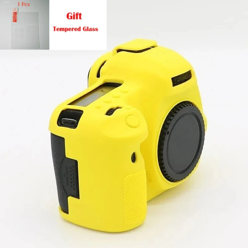 

Camera silicone case Bag , For Canon EOS 5DIII/5DS/5dr case glossy protective cover + free tempered film