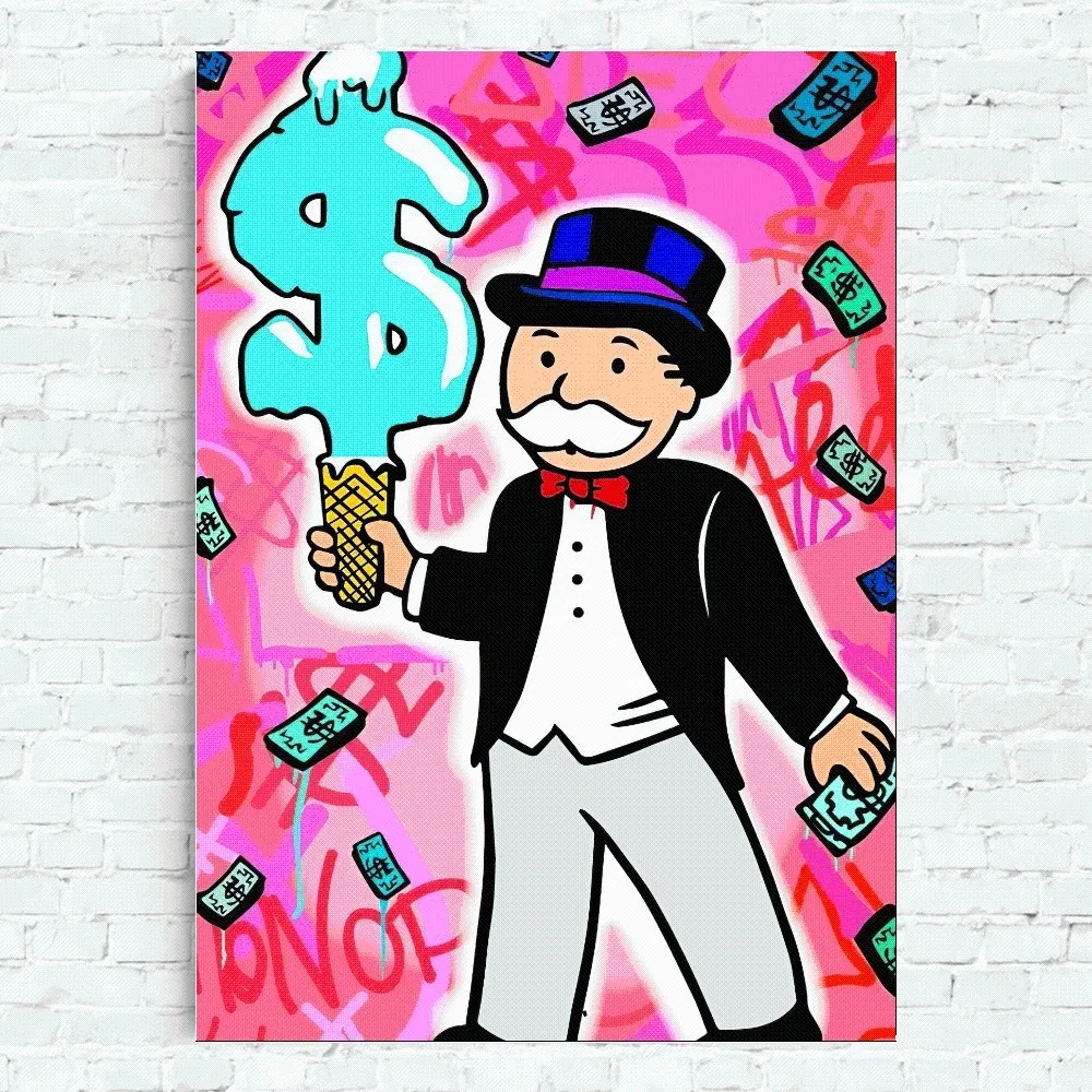 Cartoon Dollar M-Monopolys Poster Home Office Wall Bedroom Living Room Kitchen Decoration Painting