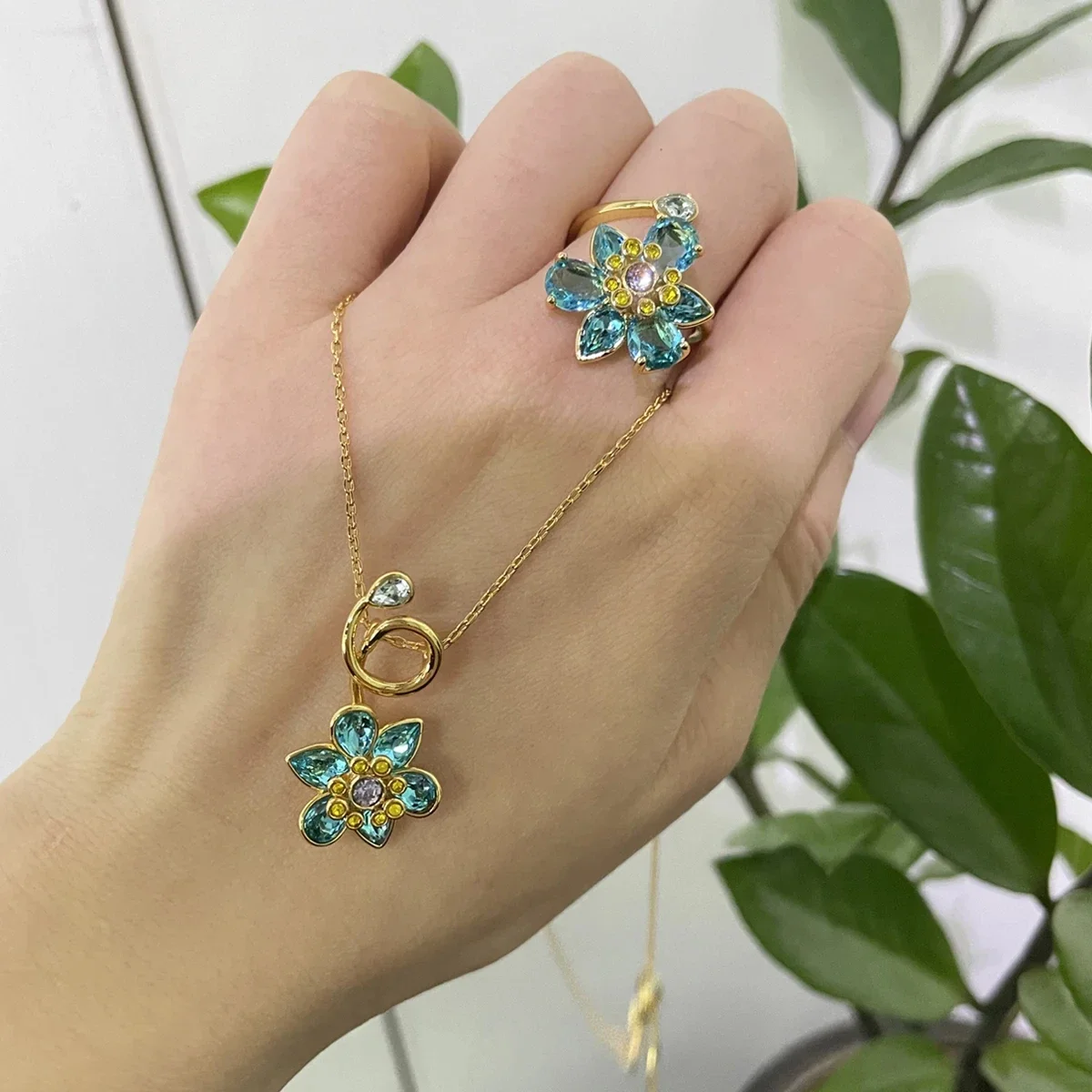 Luxury Fine Wedding Jewelry Set for Women, Charms & Flowers