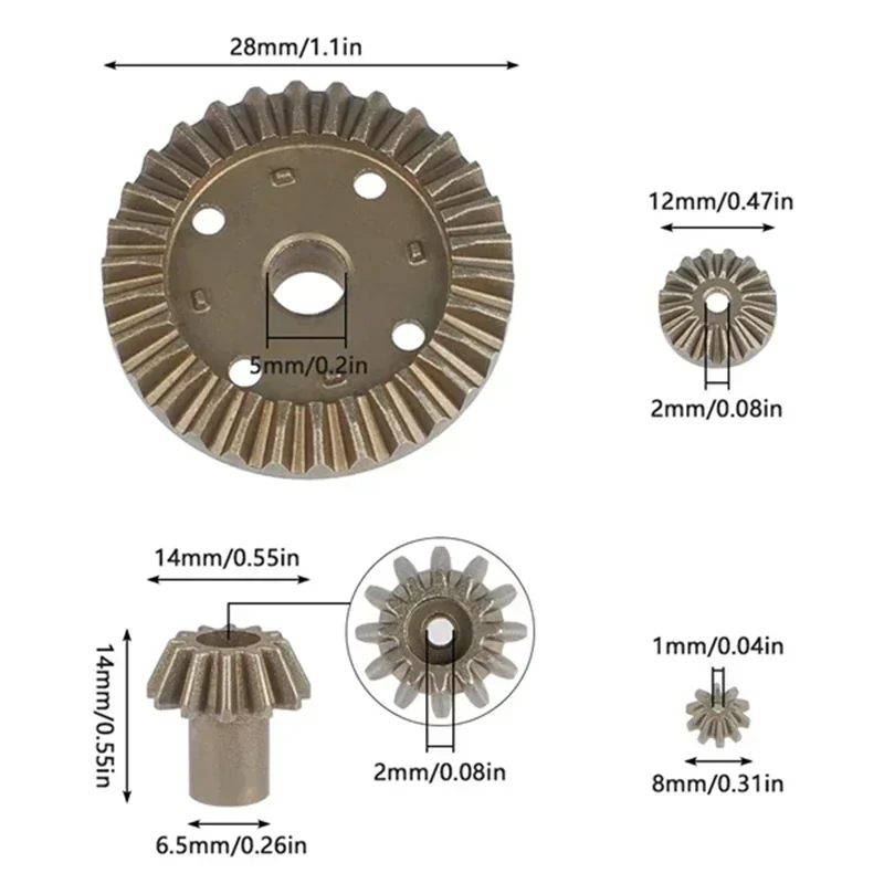 Wltoys 144001   Piezas mejoradas de engranaje de Metal 30T 16T 10T, engranajes de conducción diferencial para Wltoys 144001   12428 12429 12423 12429