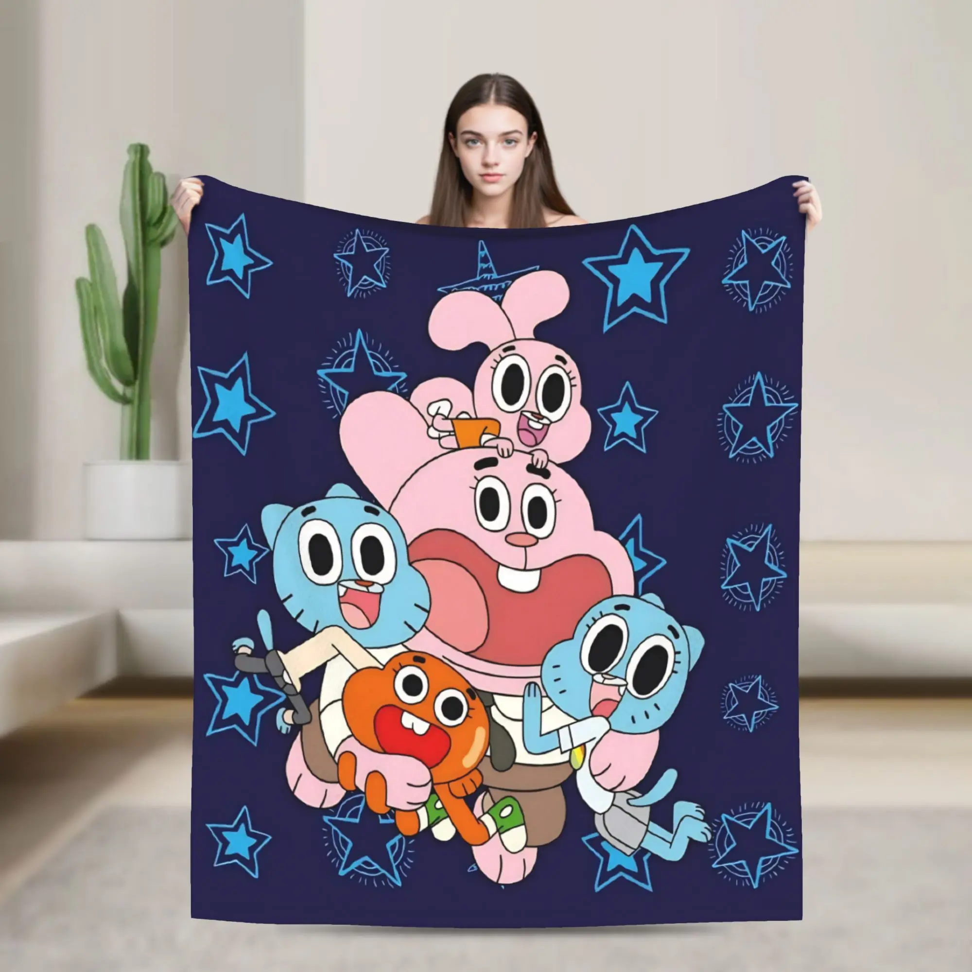 Anaise Gum Ball Darwins Blanket Fleece All Season Amazing World Of Gum Ball Multi-function Thin Throw Blankets for Bedding Quilt