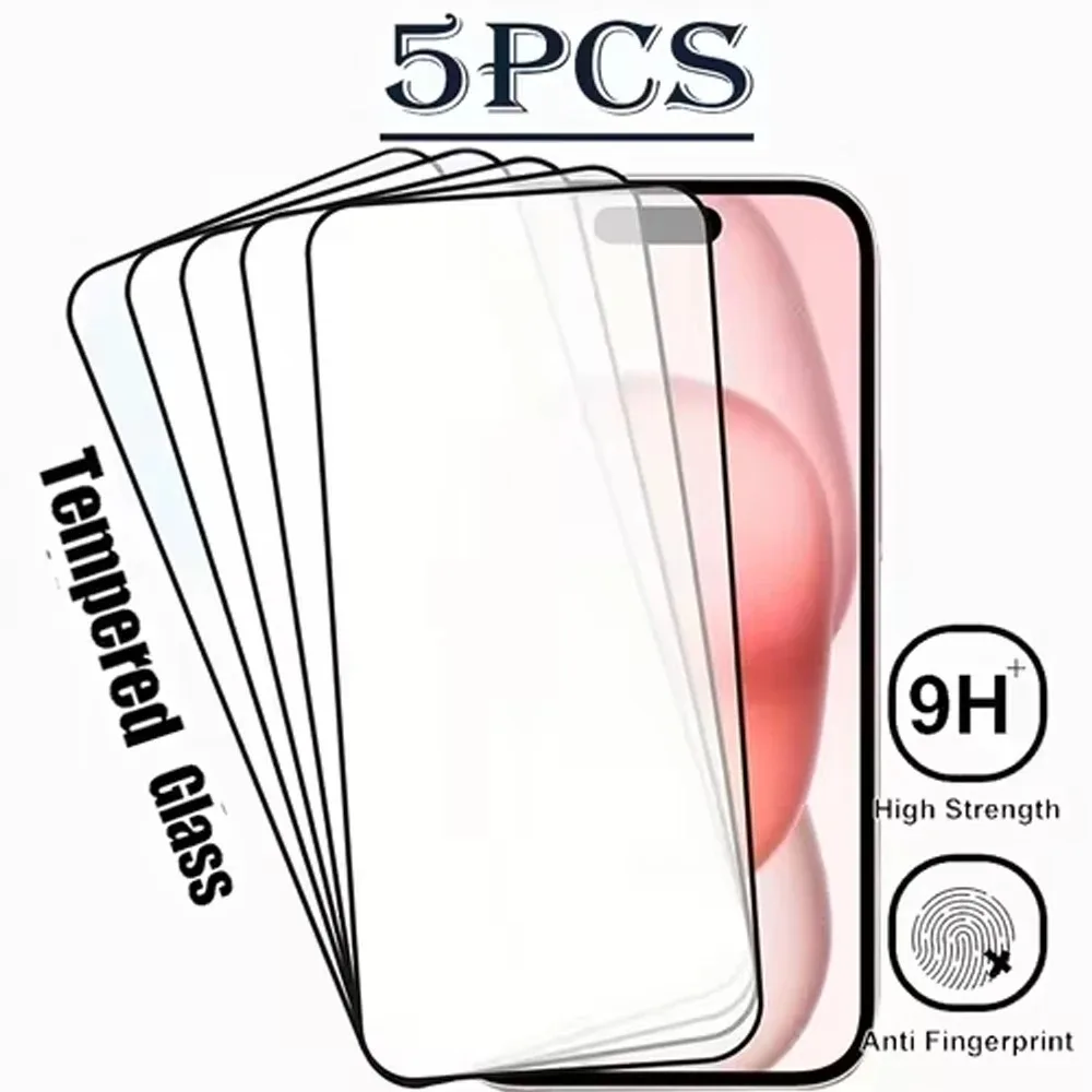 5 szt. Szkła Hartowanego HD na Ekran do iPhone 15 17 Pro Max 16 17e 15 16e 14 13 12 11 Pro Max X XR XS Max…