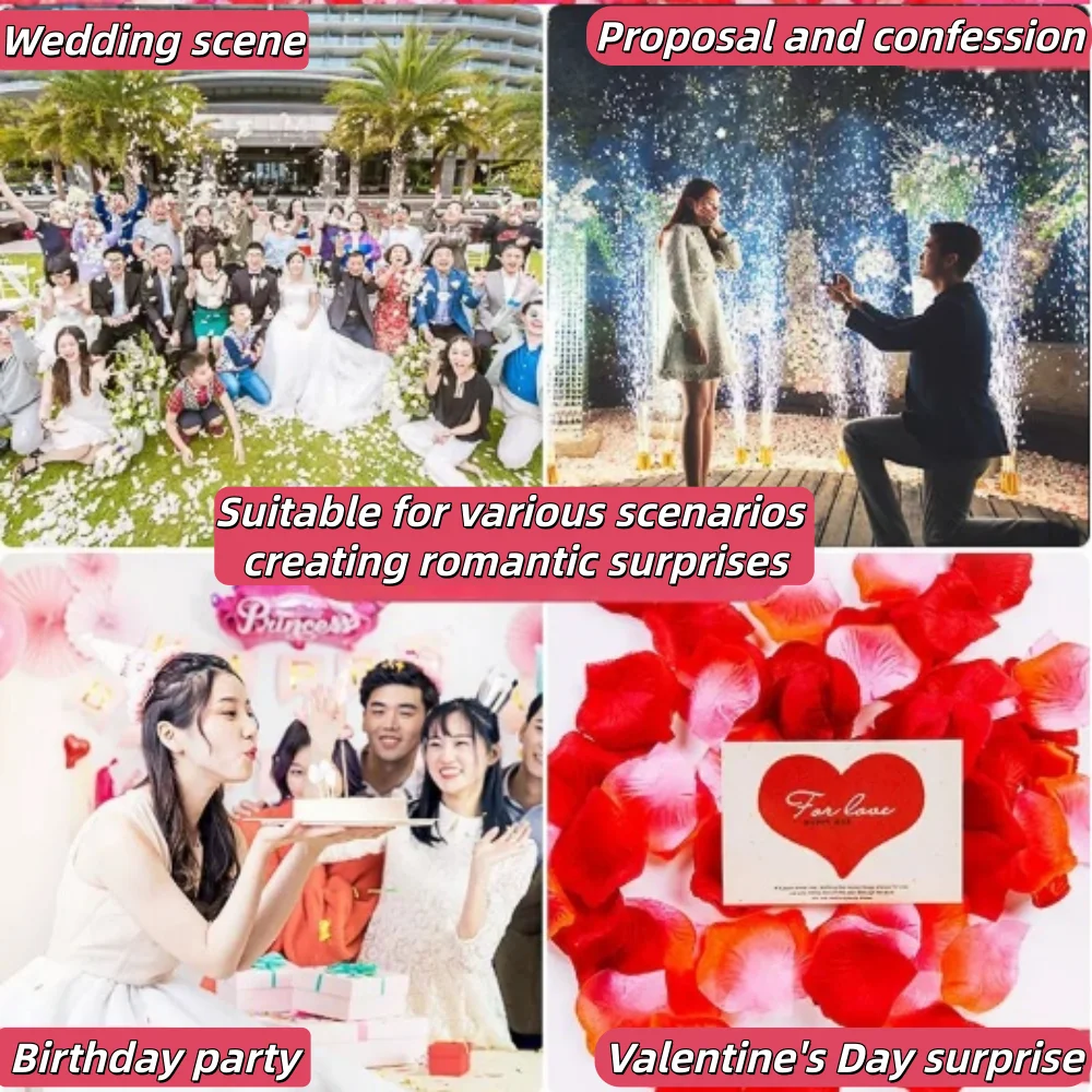 بتلات الورد الاصطناعي 1000 قطعة، بتلات الزهور المزيفة لديكور اقتراح الزفاف، الذكرى السنوية الرومانسية لعيد الحب