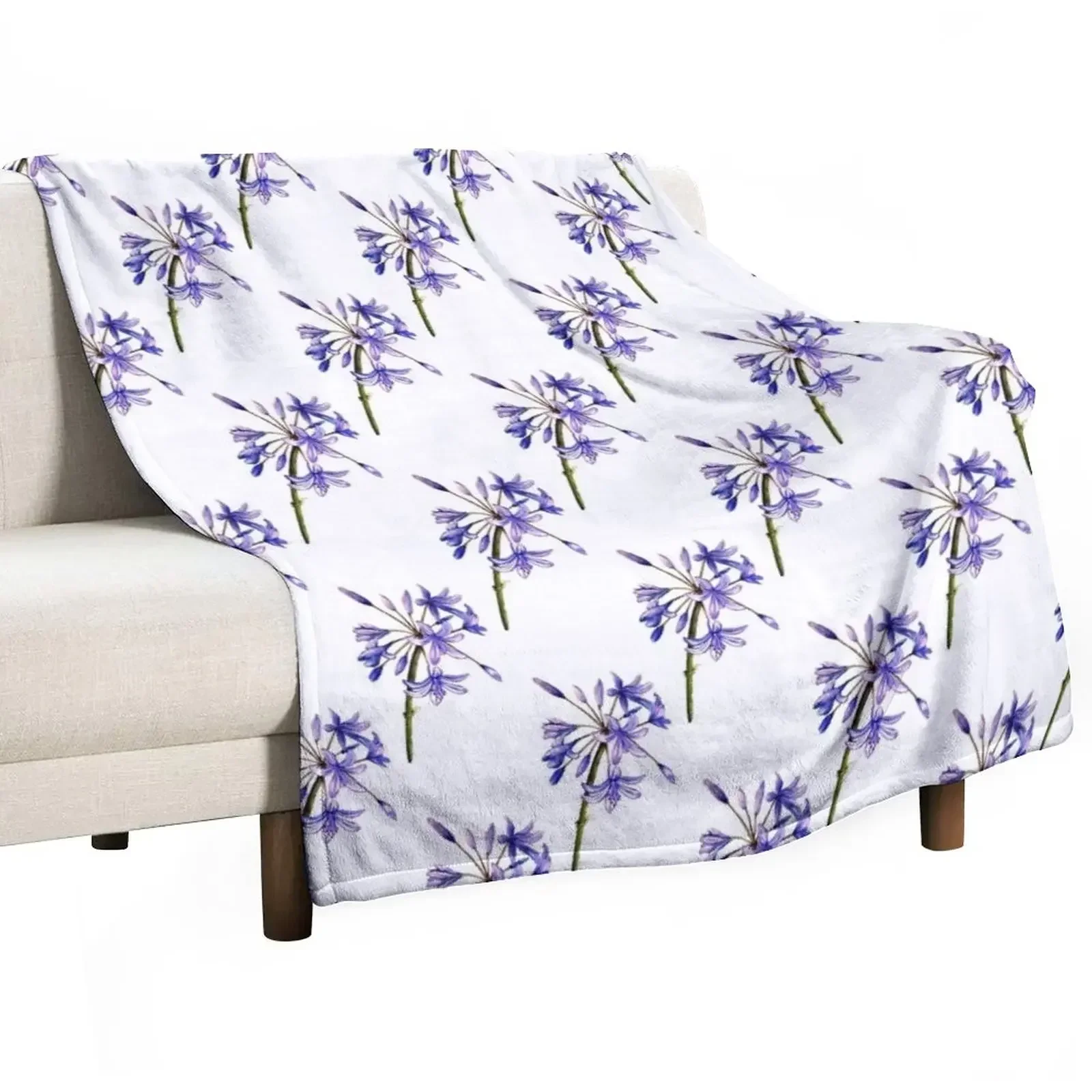 Agapanthus - Flowers Throw Blanket Single christmas decoration Plaid on the sofa Blankets